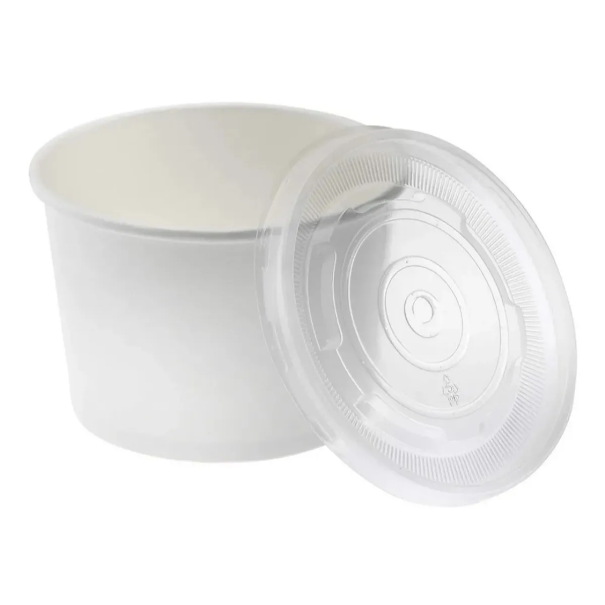 GENERICO - Pote Blanco Polipapel 6oz con Tapa 50 unidades