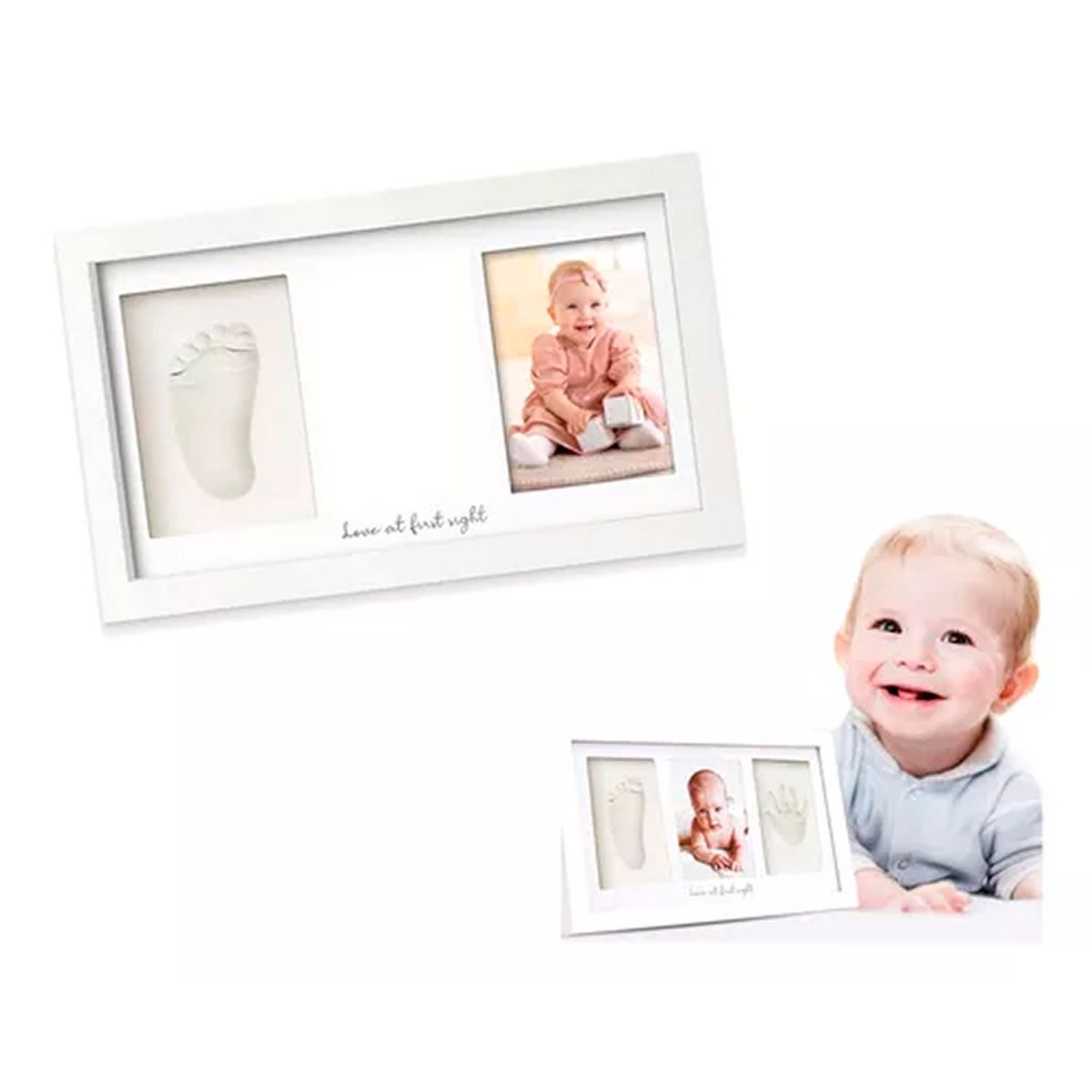 OFERTABKN - Kit De Marco De Foto Y Huella Pies O Mano De Bebé Arcilla