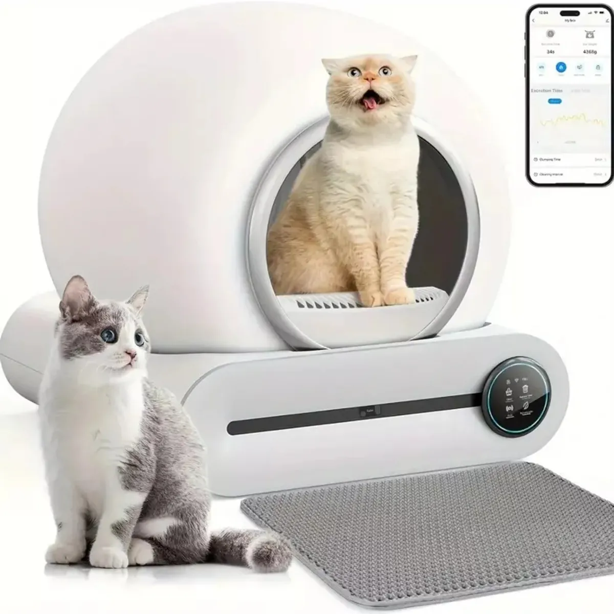 PELUDINES - Arenero Robot Automático Para Gatos 2.0 Wifi Color Blanco