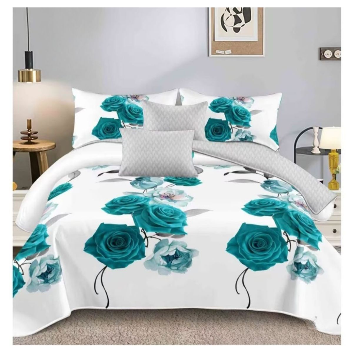 GENERICO - Cubrecama Quilt De Verano 1.5 Plaza y Media Diseños Floral