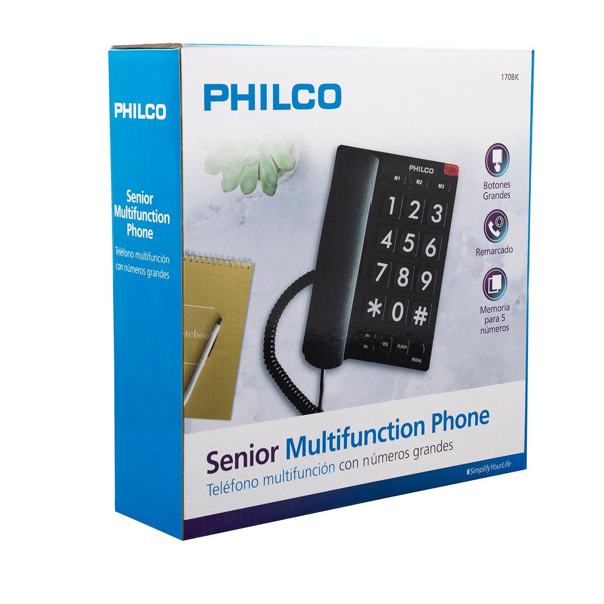 PHILCO - TELEF. NUMEROS GRANDES PHILCO NEGRO 170BK