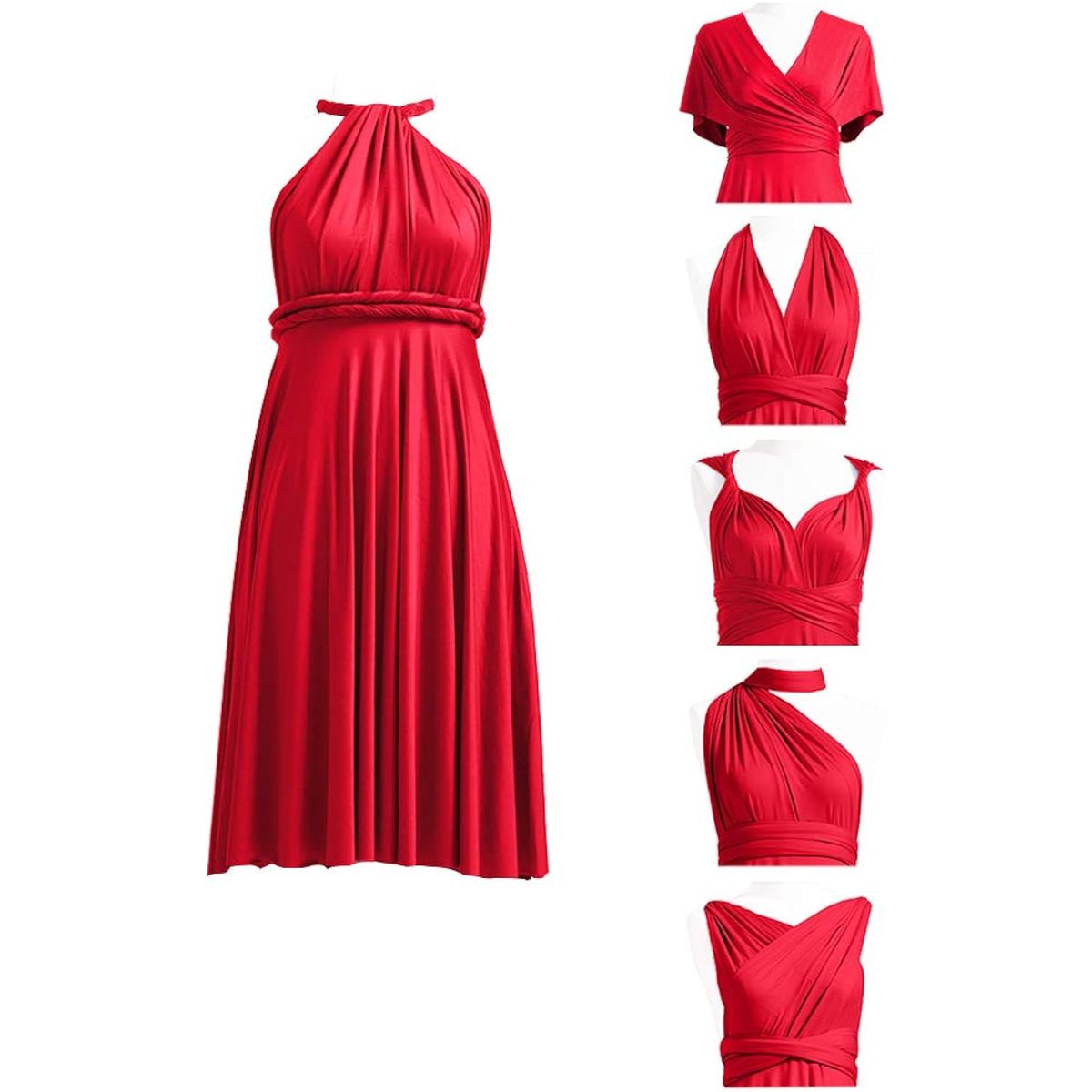 GENERICO - VESTIDO MULTIFORMA CORTO FIESTAS DAMAS DE HONOR MADRINAS BABY SHOWER
