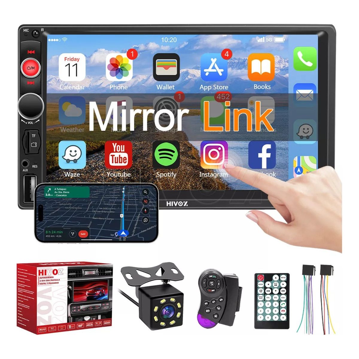 U BUY - Estéreo Automóvil Usb 7 Pulgadas Estéreo 2 Din Mirrorlink