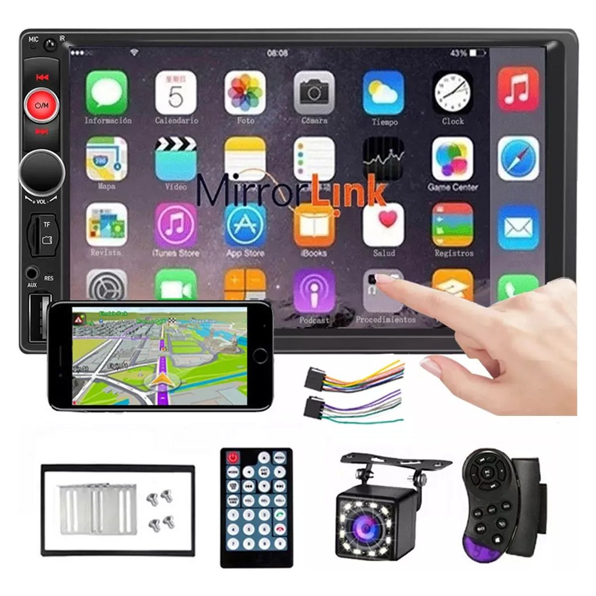 U BUY - Estéreo Para Auto Fnbrli Mirror Link 7 7010b Con Cámara