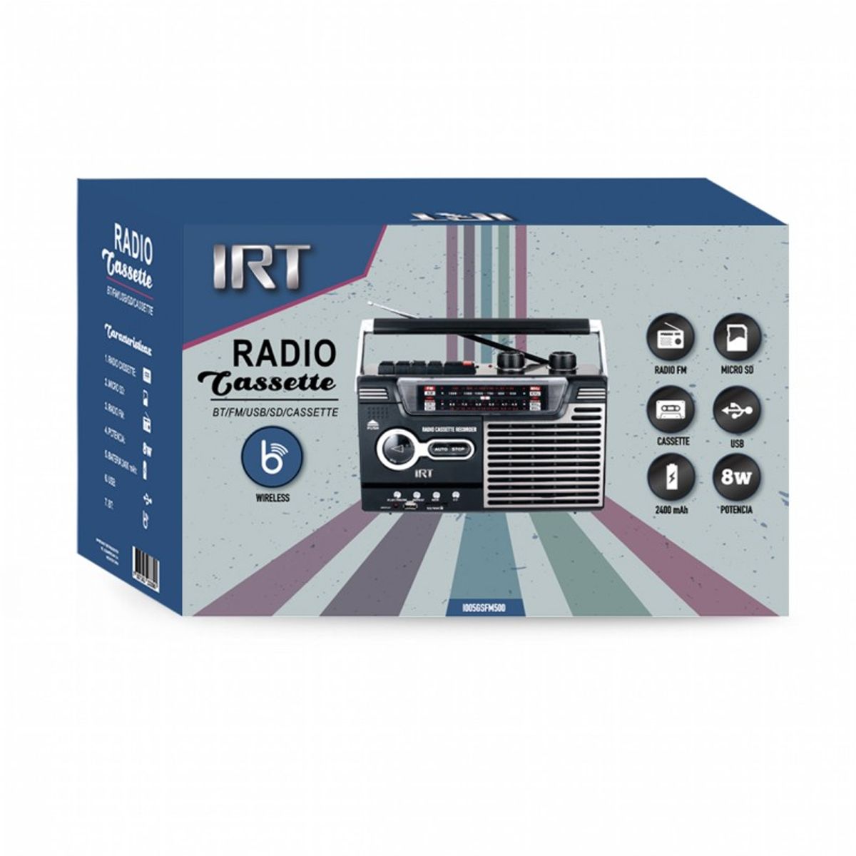 IRT - Radio Cassette Irt Bluetooth fm usb sd vintage IRT