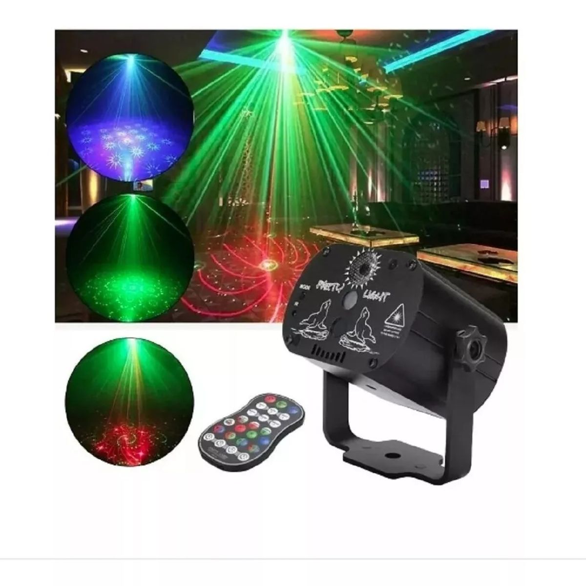 MUNDO MAGIA - Láser Proyector Luz Disco Led Rgb Fiestas 60 Patrones