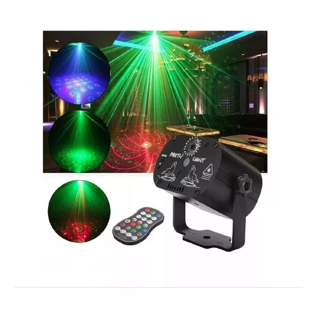 MUNDO MAGIA - Láser Proyector Luz Disco Led Rgb Fiestas 60 Patrones