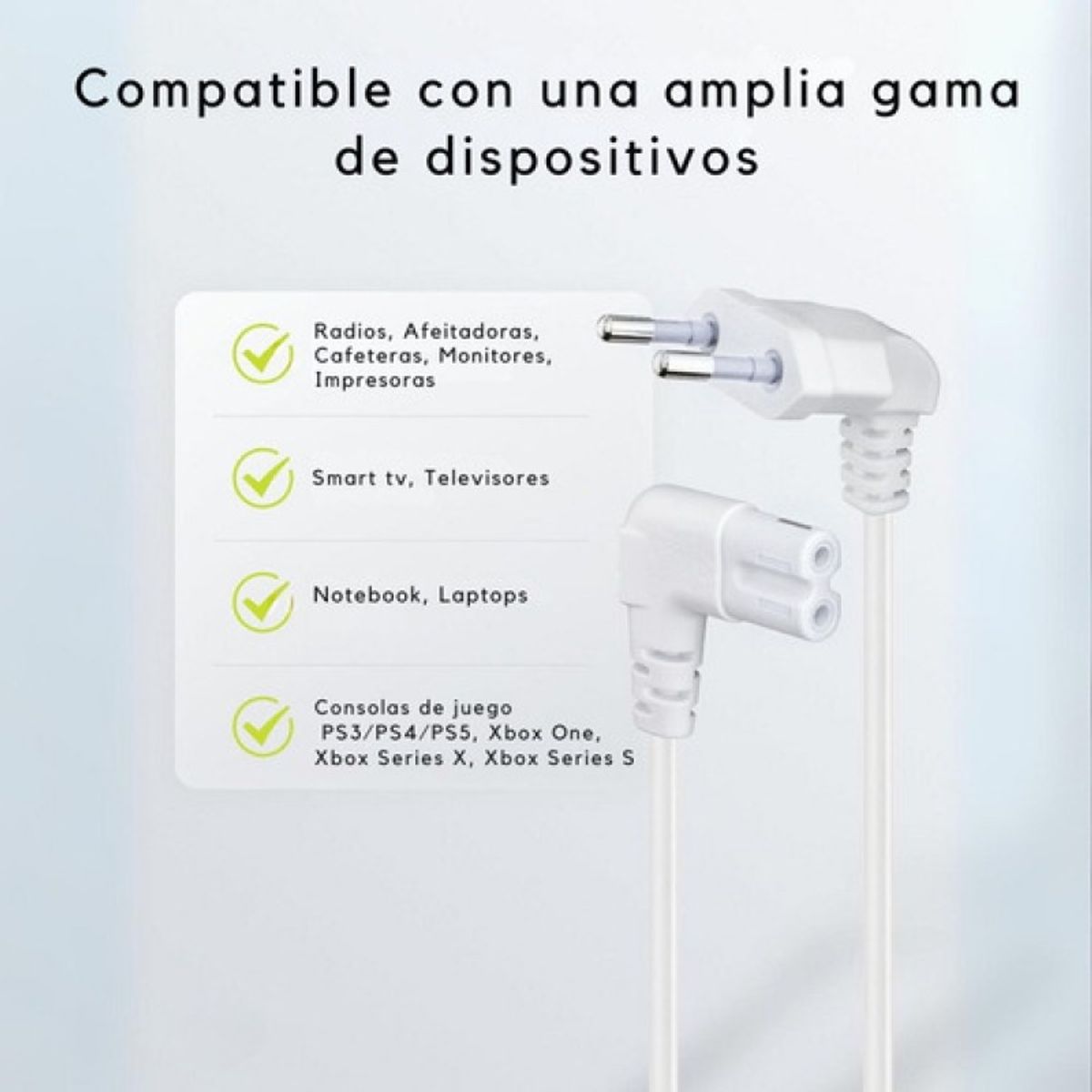 VENTION - 3cables De Poder Tv Blanco2m Premium Smarttv Corriente Tipo8