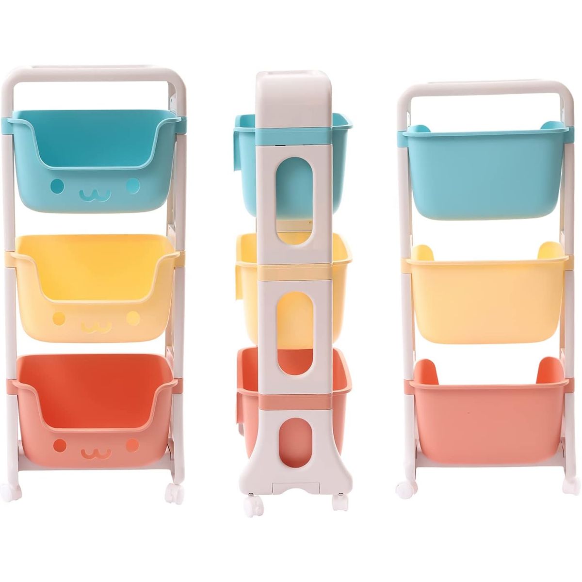 WAKESHOME - Estante Organizador de 3 Niveles Diseño Infantil