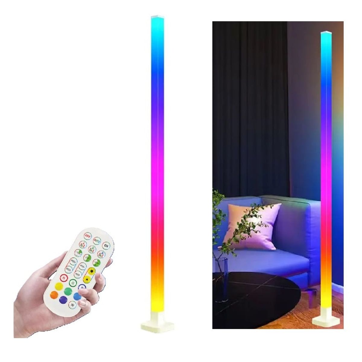 GENERICO - Lámpara Lineal Rgb Control Remoto Multicolor Sensor Sonido