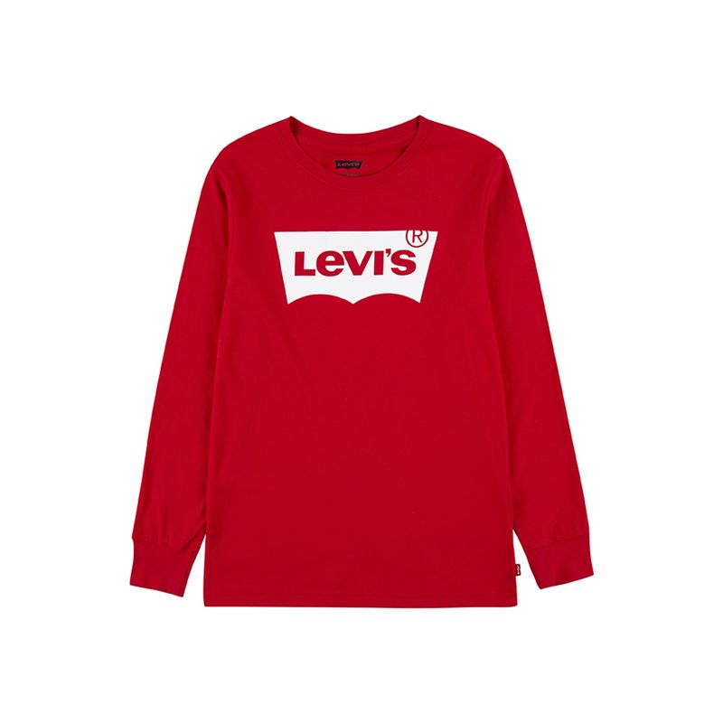 LEVIS - Polera Niño Batwing Manga Larga Roja Levis