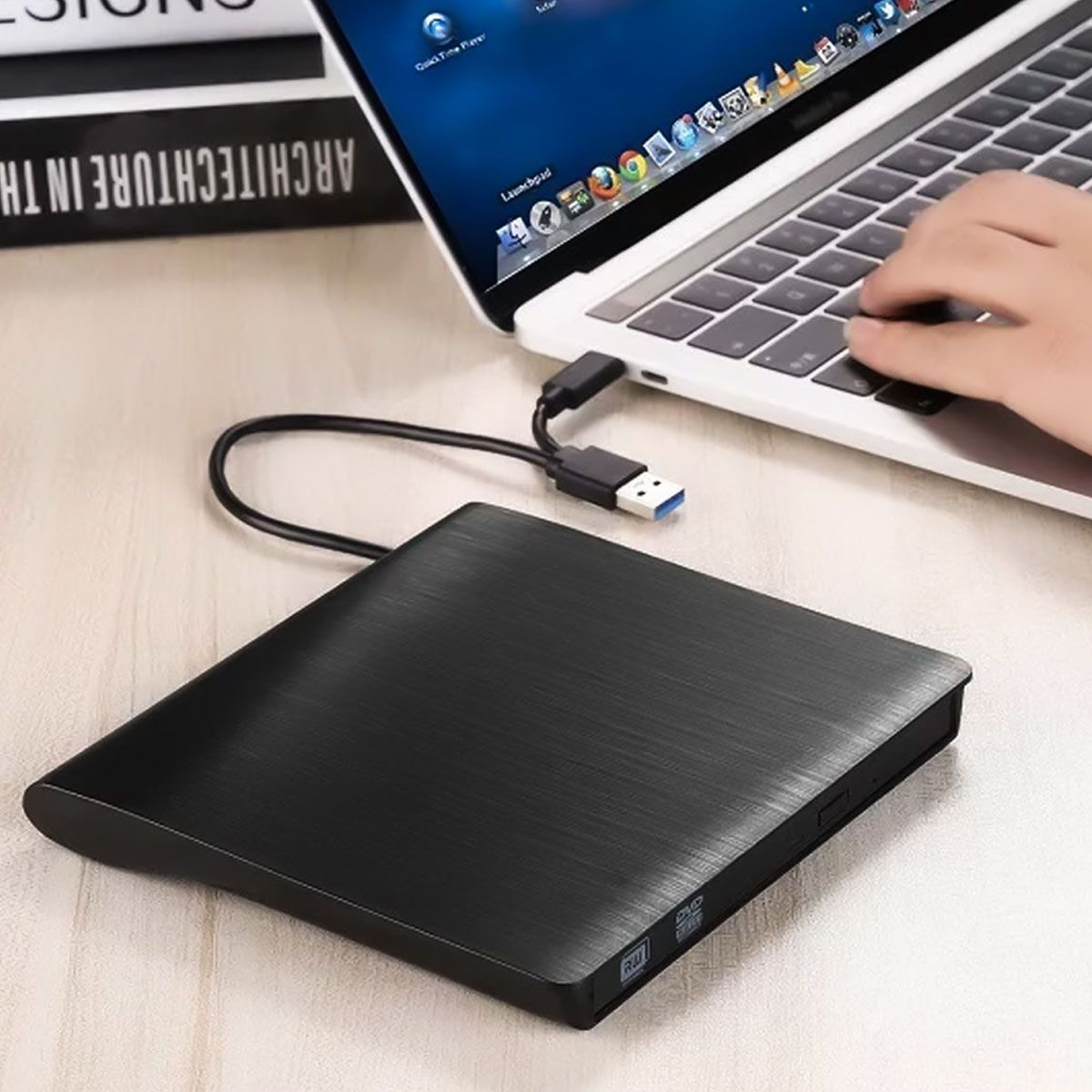 UTEK - GRABADOR Y LECTOR DE DVD Y CD PUERTO DUAL USB Y USB-C