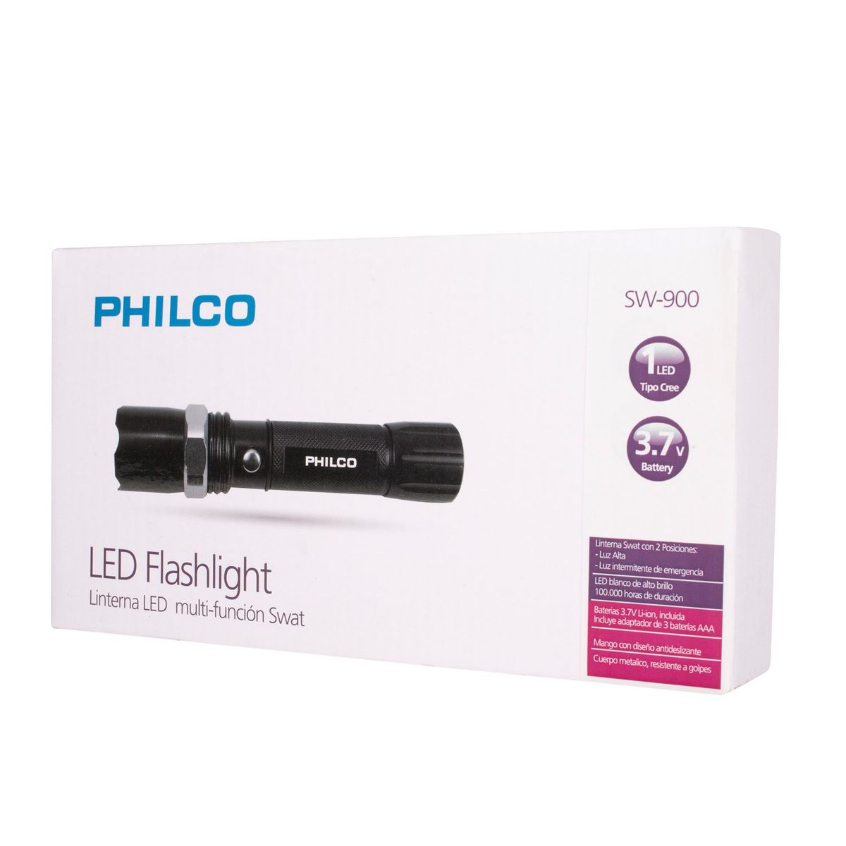 PHILCO - LINTERNA LED MULTIFUNCION SWAT 3 WATTS