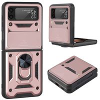 Carcasa Armor Con Anillo Para Samsung Z Flip 4 - Rosa