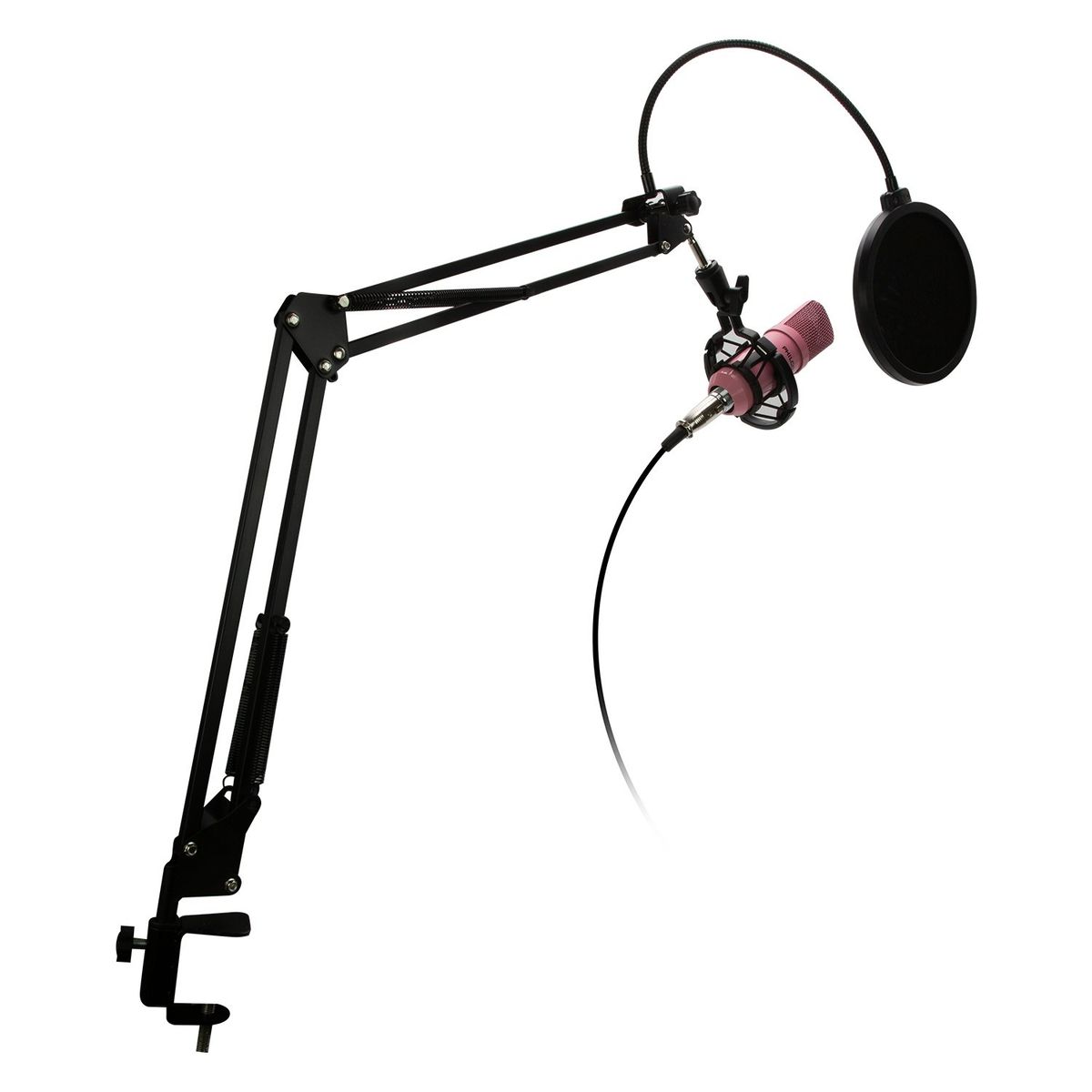 PHILCO - KIT STUDIO MICROPH C/SOP/POP/STAND/USB SOUND CARD ROSADO