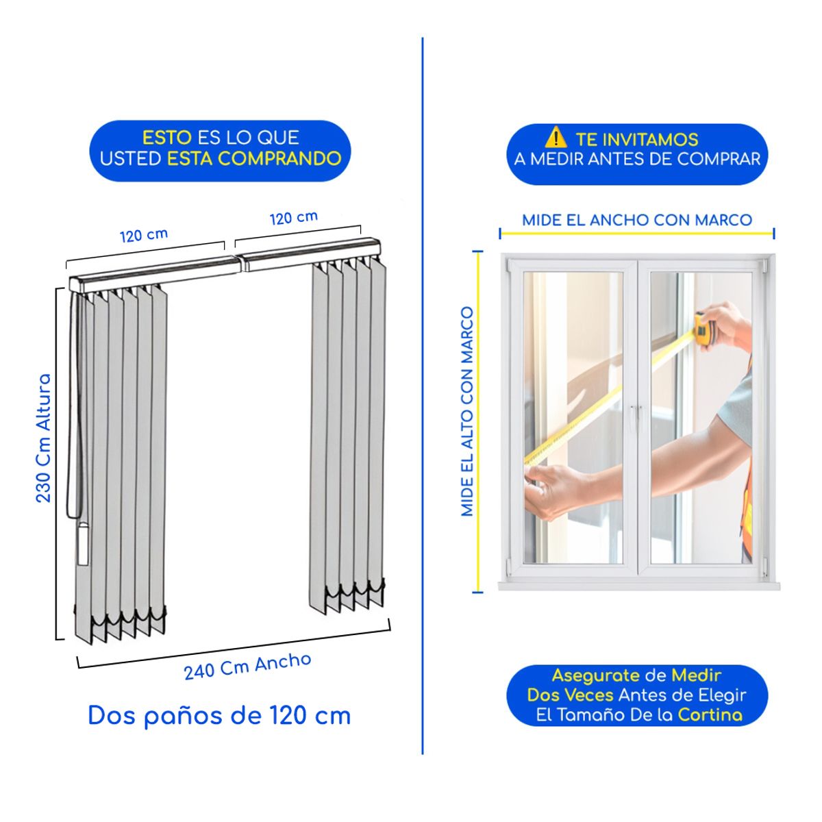 GUIZA - Cortina Roller Vertical Blanca 240x230 Cm Guiza