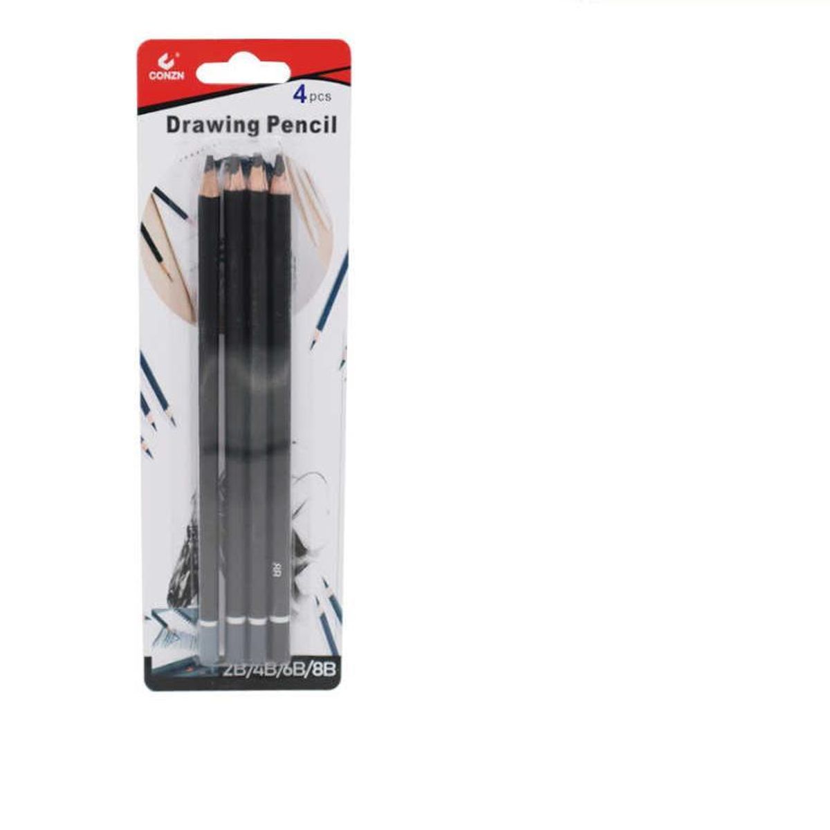 GENERICO - Pack 3  Lápices de Dibujo (2B, 4B, 6B, 8B) 4pcs