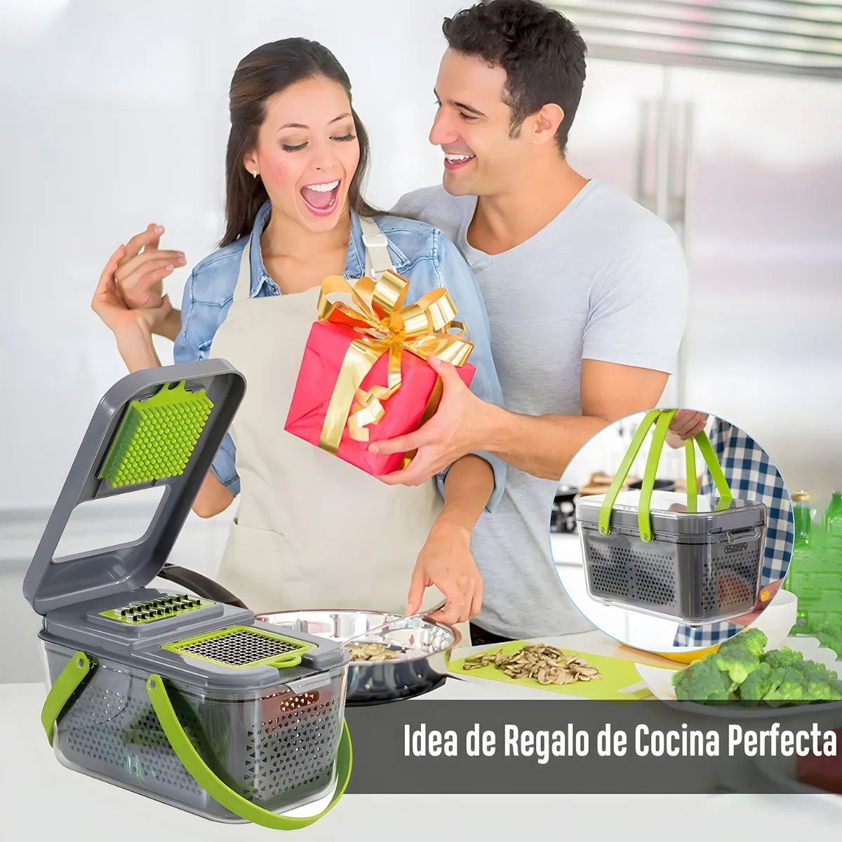 GENERICO - Picador Cortador De Verduras Frutas Rayador Alimentos 22en1 FIGOIMPORT