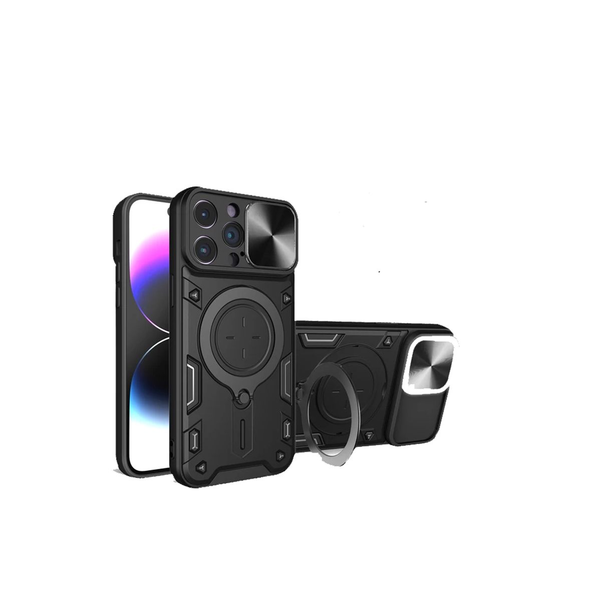 JOIGO - Carcasa Tipo Armor Para iPhone 15 Pro Negro