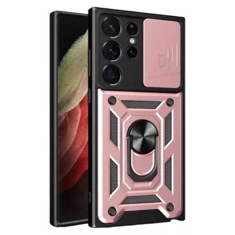 GENERICO - Carcasa Armor Con Anillo Para Samsung S23 Ultra-Rosado