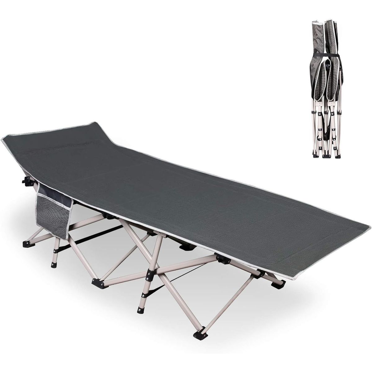 WAKESHOME - Silla De Playa Plegable Cama Plegable Camping Reposera 186cm