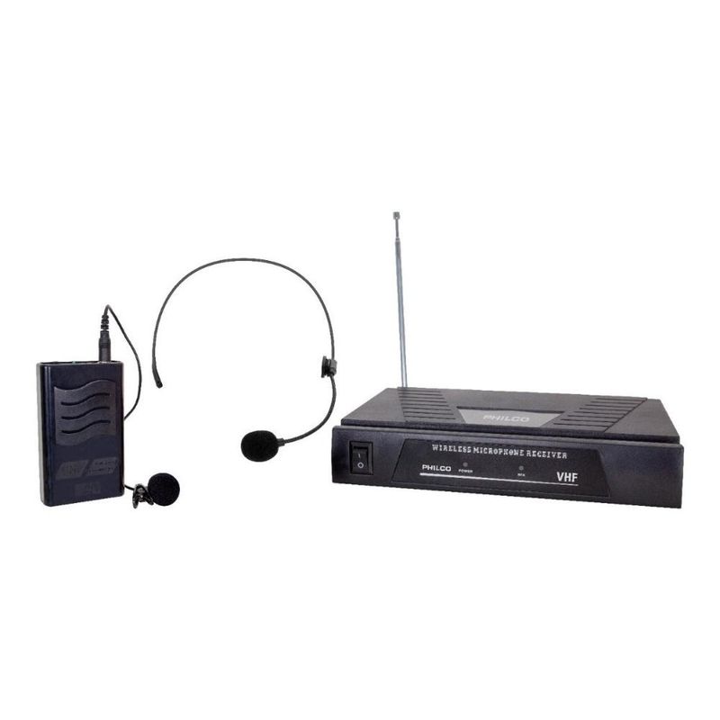 PHILCO - Microfono Inalam 2 En 1 Cintillosolapa Vhf - Negro