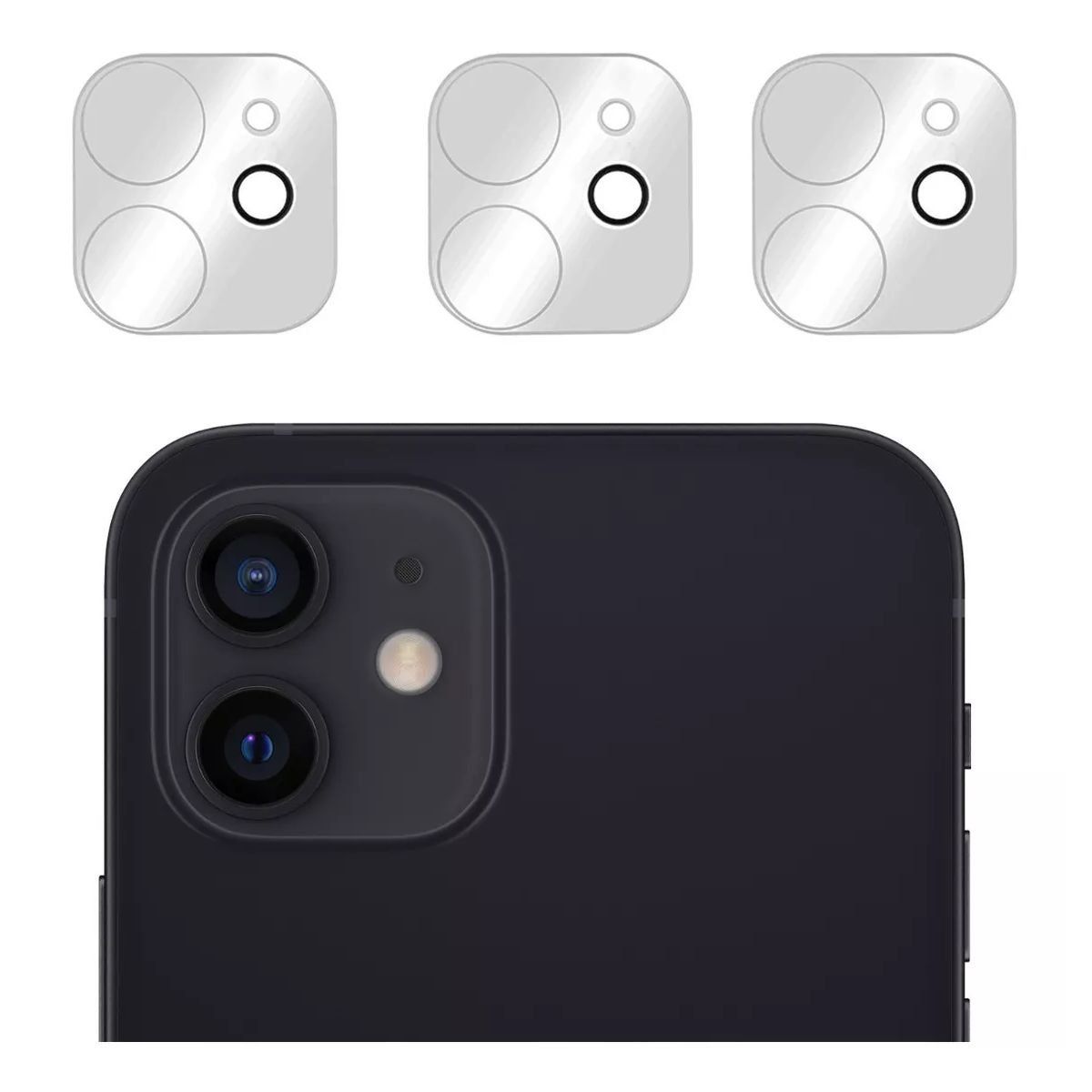 NUGLAS - 3 Pack Vidrios Protectores Camara Para iPhone 12 Nuglas 9h