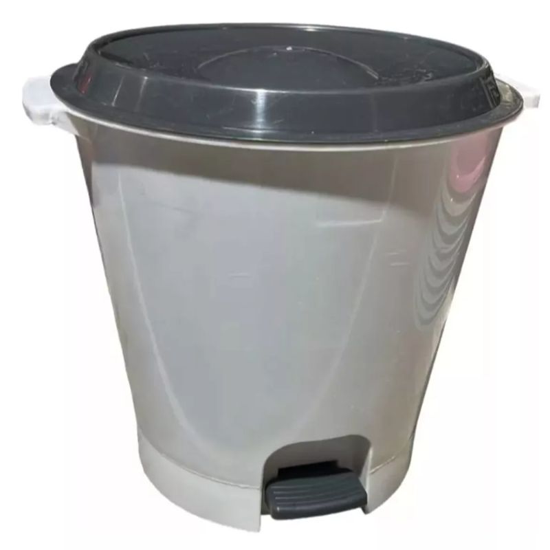 GENERICO - Basurero Pedal 12 Lts Hermético Redondo Baño Cocina