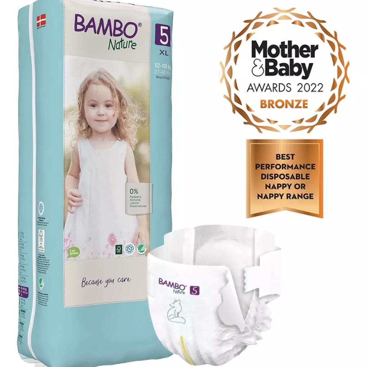 BAMBO NATURE - Pañal Bambo Nature Eco-friendly 5 Paquete Alto Talla Xl