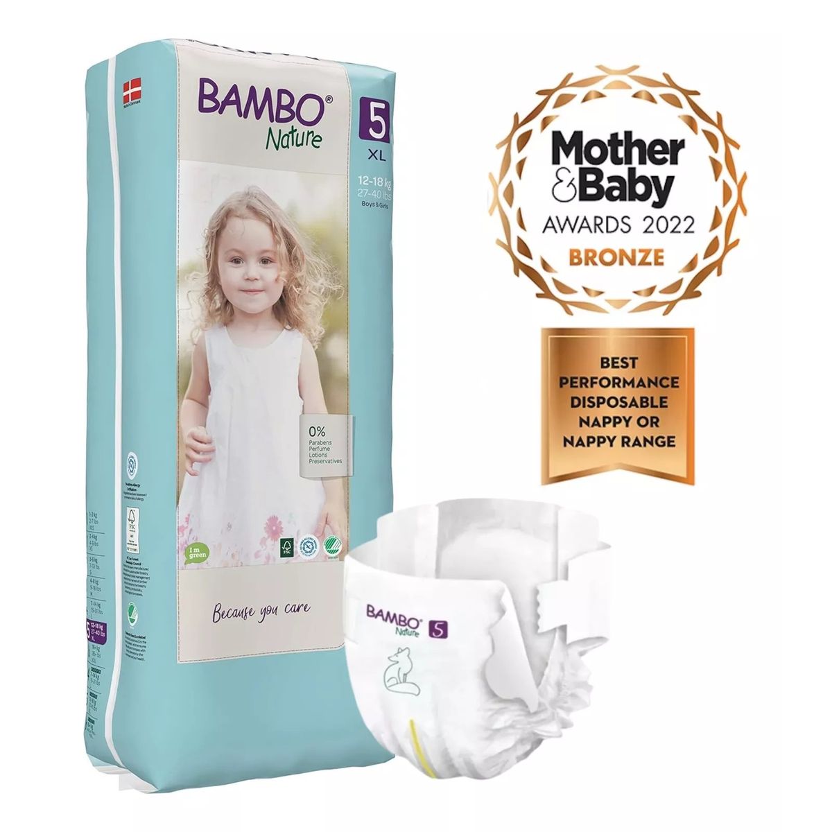 BAMBO NATURE - Pañal Bambo Nature Eco-friendly 5 Paquete Alto Talla Xl