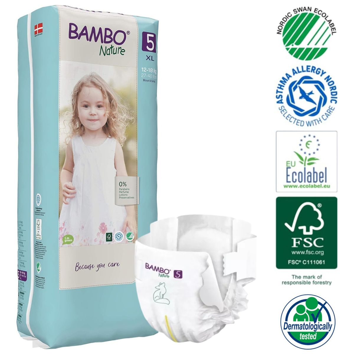 BAMBO NATURE - Pañal Bambo Nature Eco-friendly 5 Paquete Alto Talla Xl