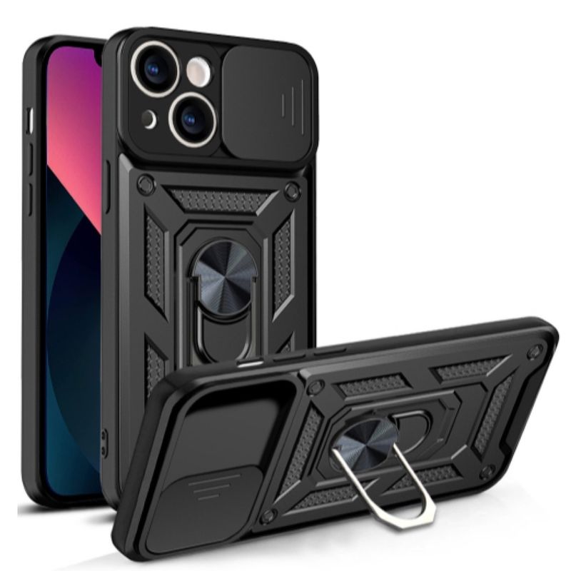 GENERICO - Carcasa Armor Con Anillo Para iPhone 14-13 - Negro