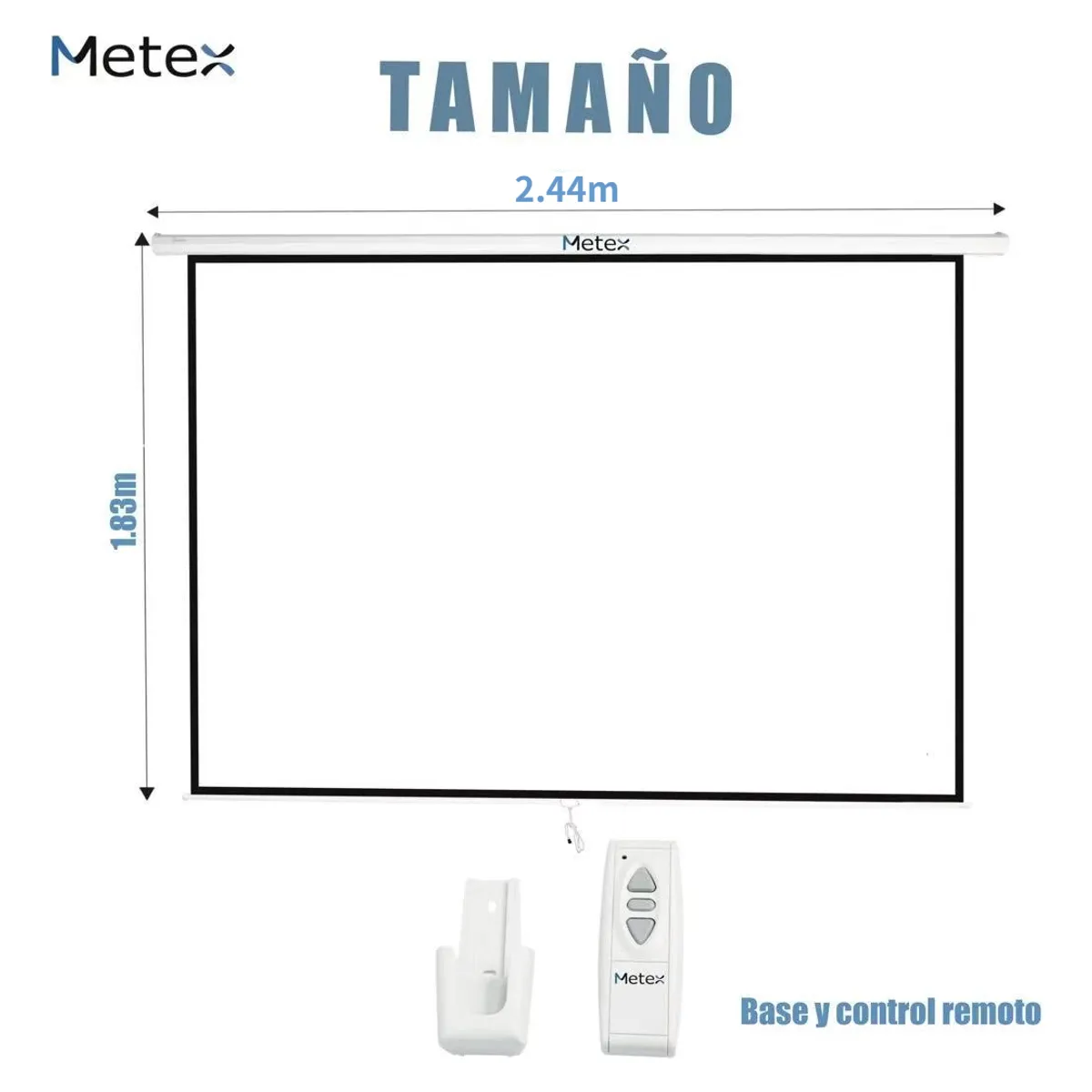 METEX - Telon Electrico 2,44Ancho X 1,83 Alto 2control Remoto