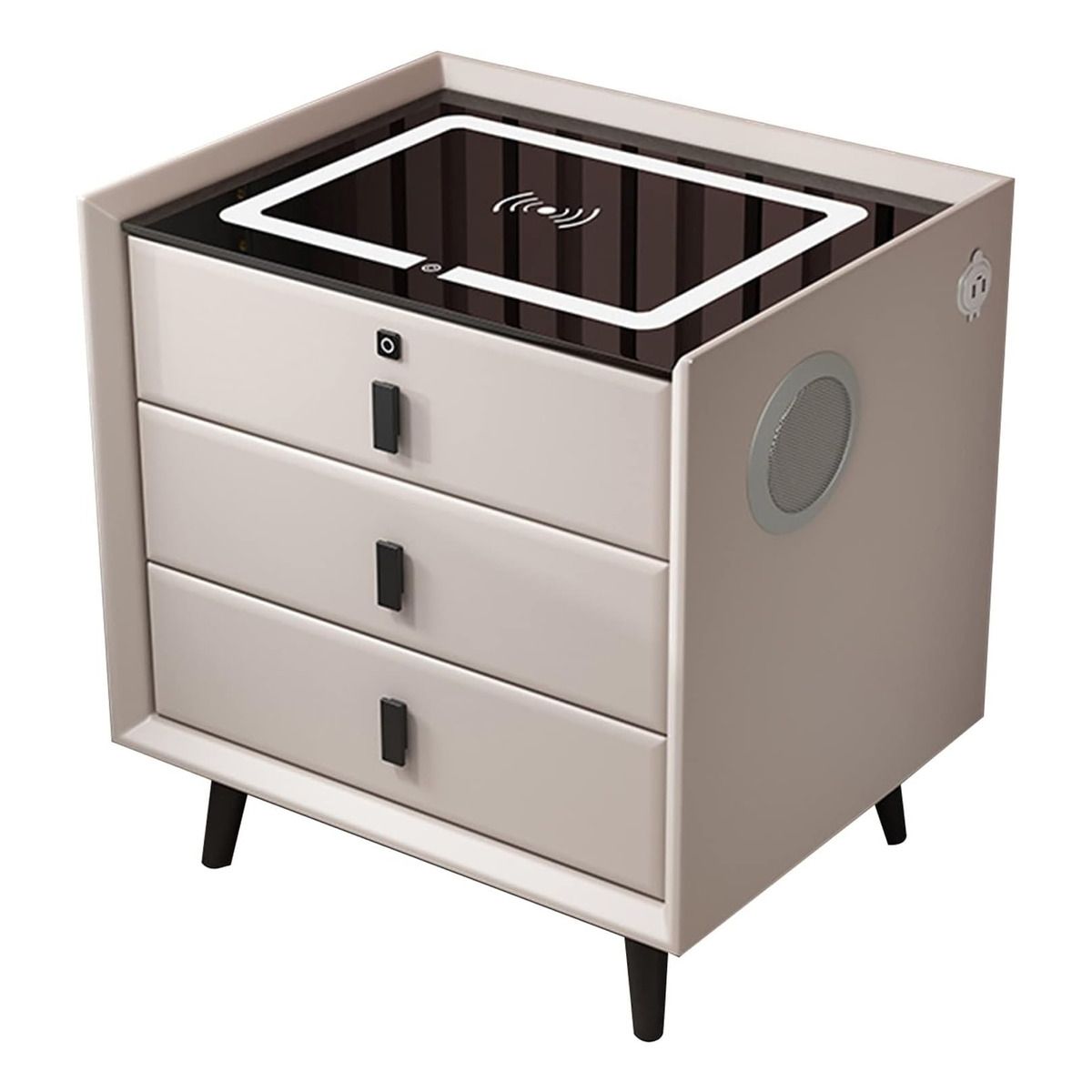 ANYHOGAR - Mesilla Noche Inteligente Con Luz Led Y Carga Inalámbrica