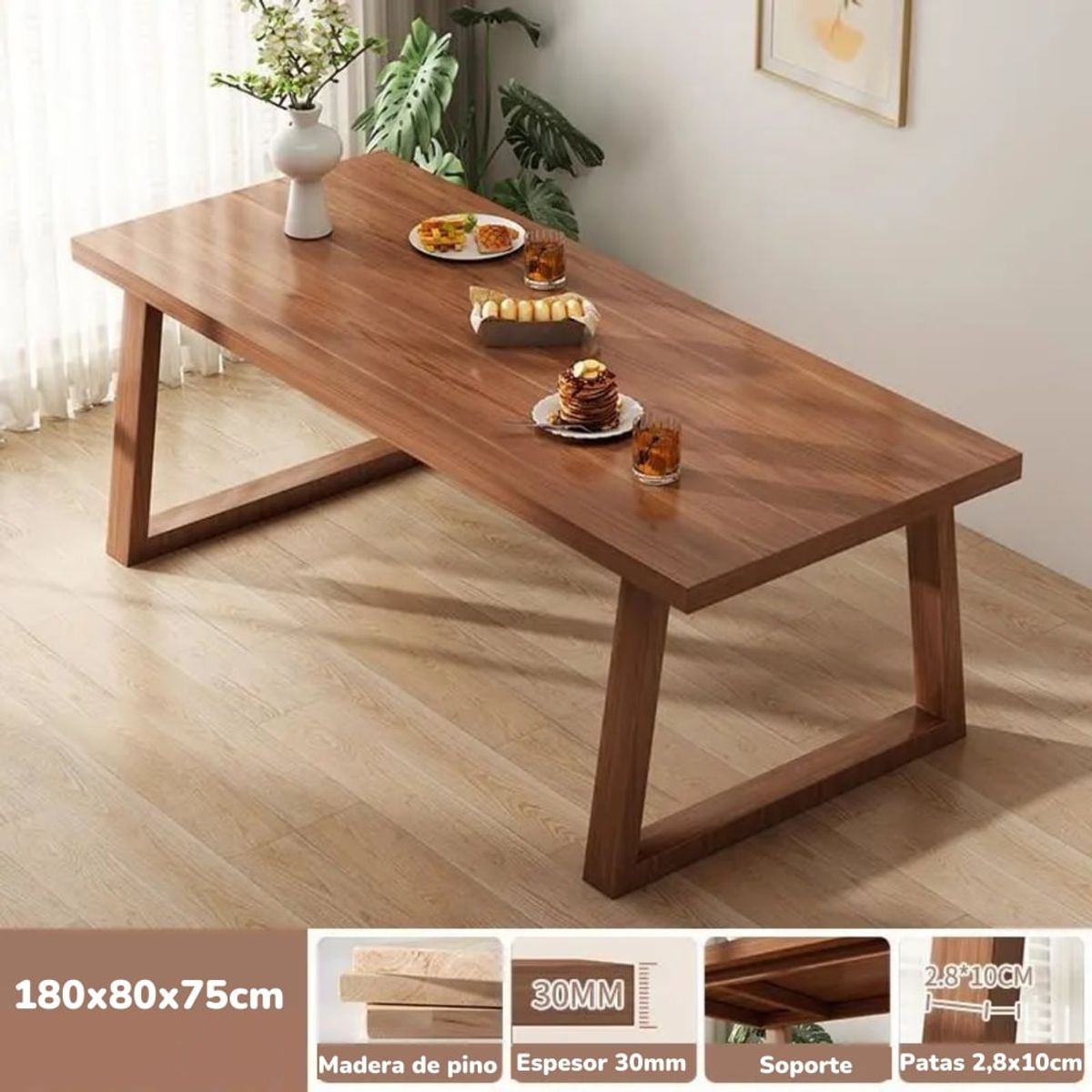 LUBABYCAS - Comedor De Madera West 180x80x75CM By LuBabycas