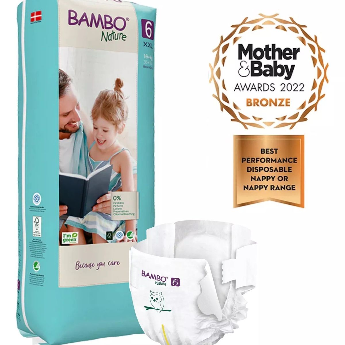 BAMBO NATURE - Pañal Bambo Nature Eco Friendly 6 Paquete Alto Talla Xxl