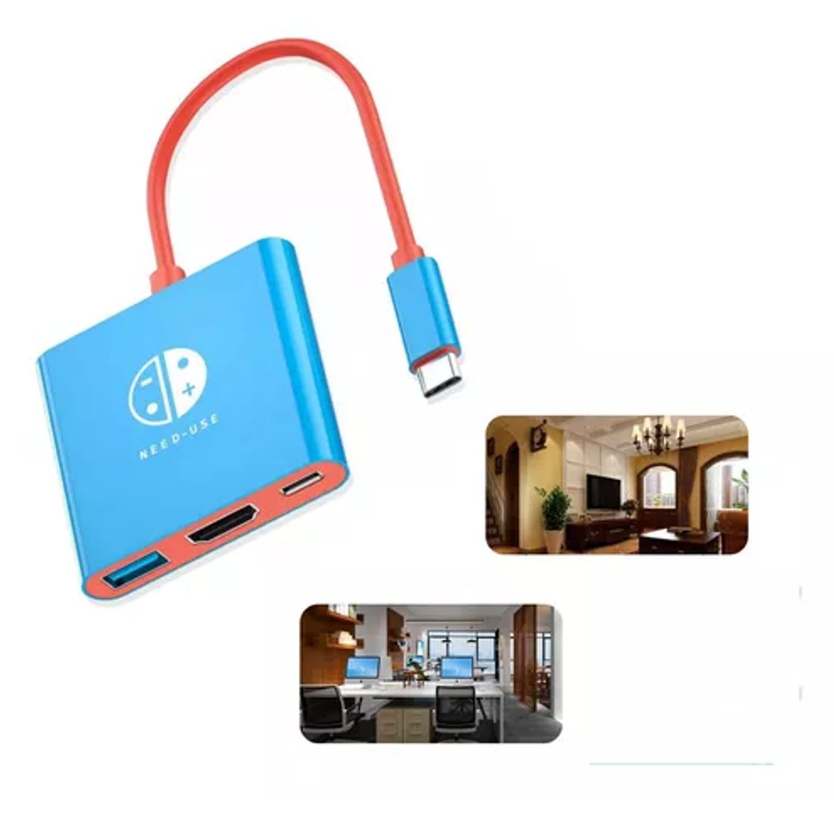 GENERICO - Dock Hub Portátil Para Nintendo Switch Usb-c 3.0 Tv Hdmi