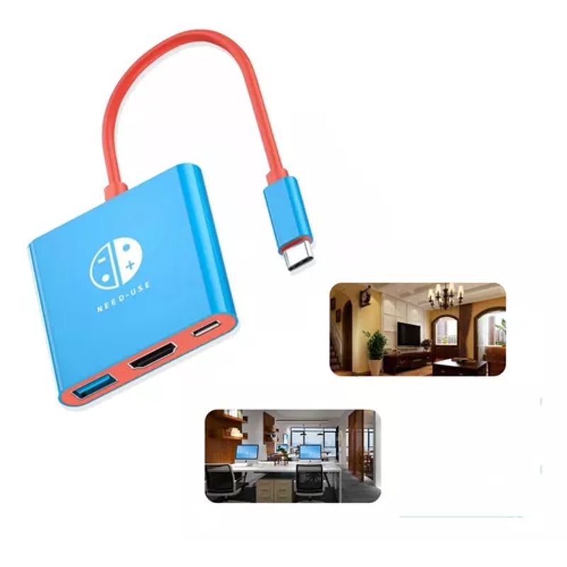 GENERICO - Dock Hub Portátil Para Nintendo Switch Usb-c 3.0 Tv Hdmi