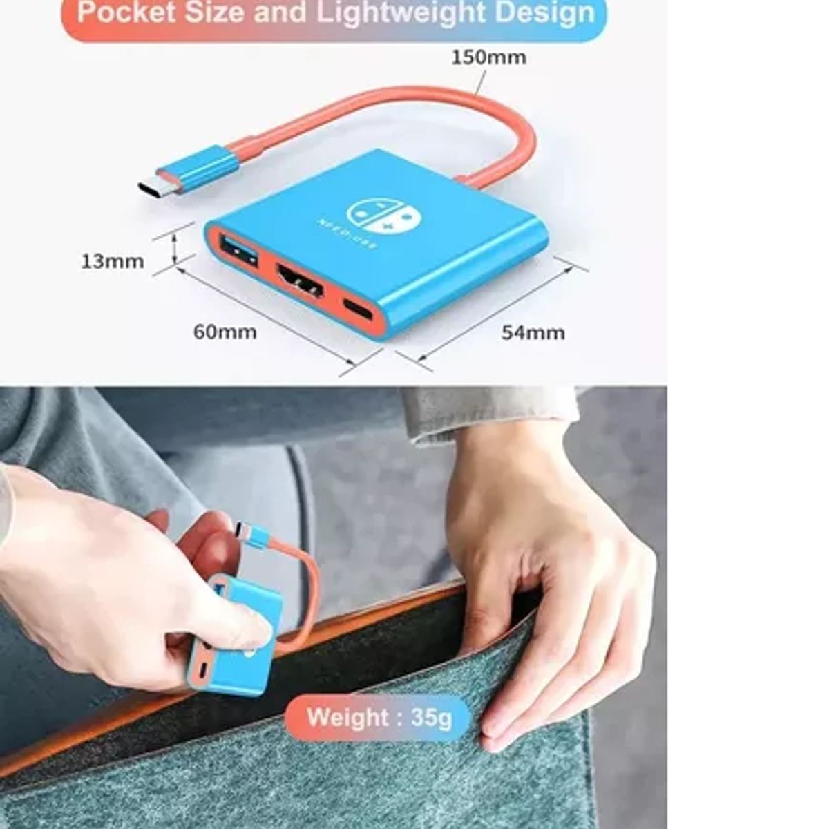 GENERICO - Dock Hub Portátil Para Nintendo Switch Usb-c 3.0 Tv Hdmi