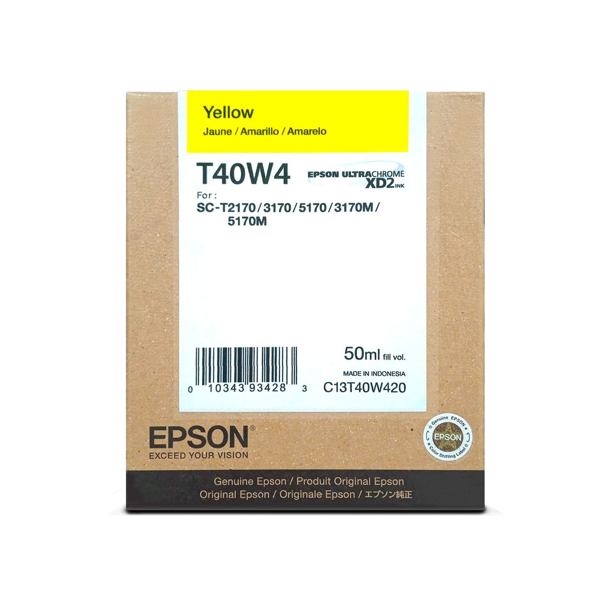EPSON - TINTA EPSON T40W AMARILLO GENUINA T2170 T3170 T5170 50ML