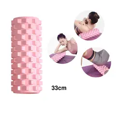 GENERICO - Rodillo Yoga Cuadriculado Rosado 33cm Foam Roller