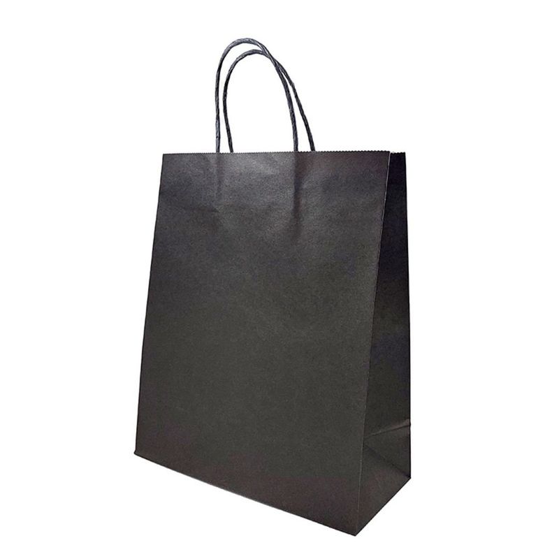 GENERICO - Bolsa De Papel Kraft Negro 30x12x41 25 Unidades