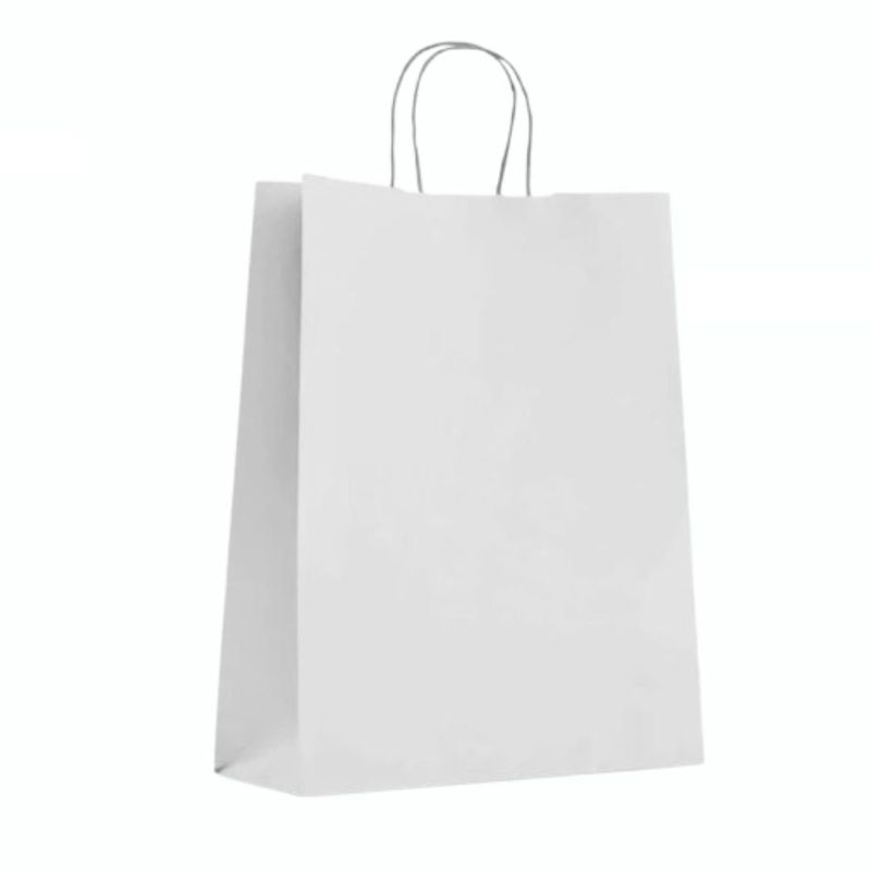 GENERICO - Bolsa De Papel Kraft Blanco 30x12x41 25 Unidades