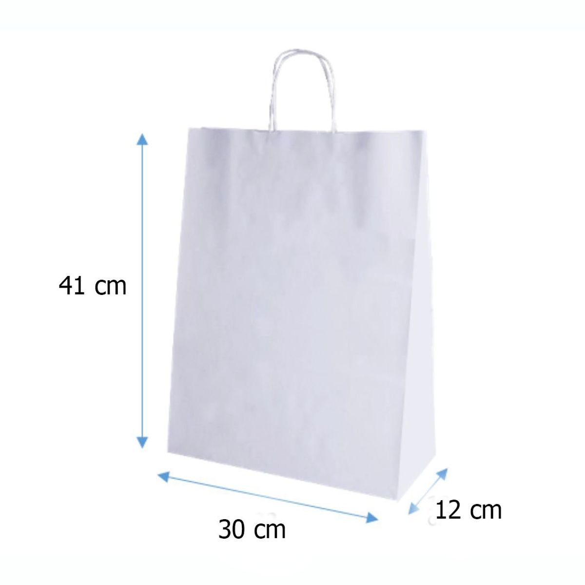 GENERICO - Bolsa De Papel Kraft Blanco 30x12x41 25 Unidades