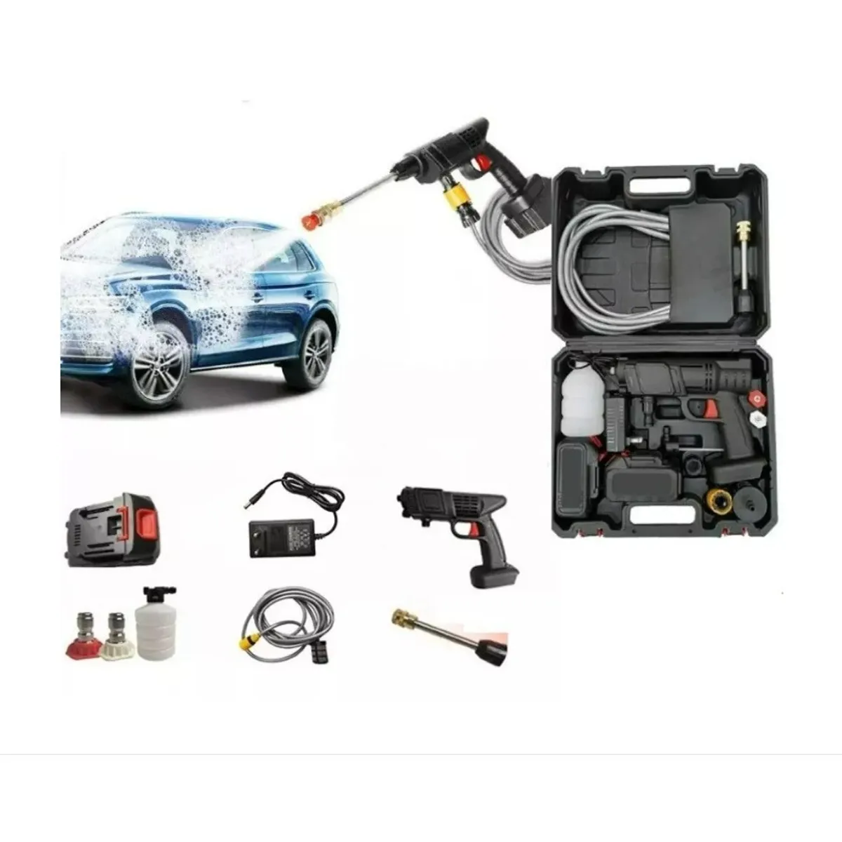 GENERICO - Lavadora Hidrolavadora De Alta Presión Portátil Inalámbrica