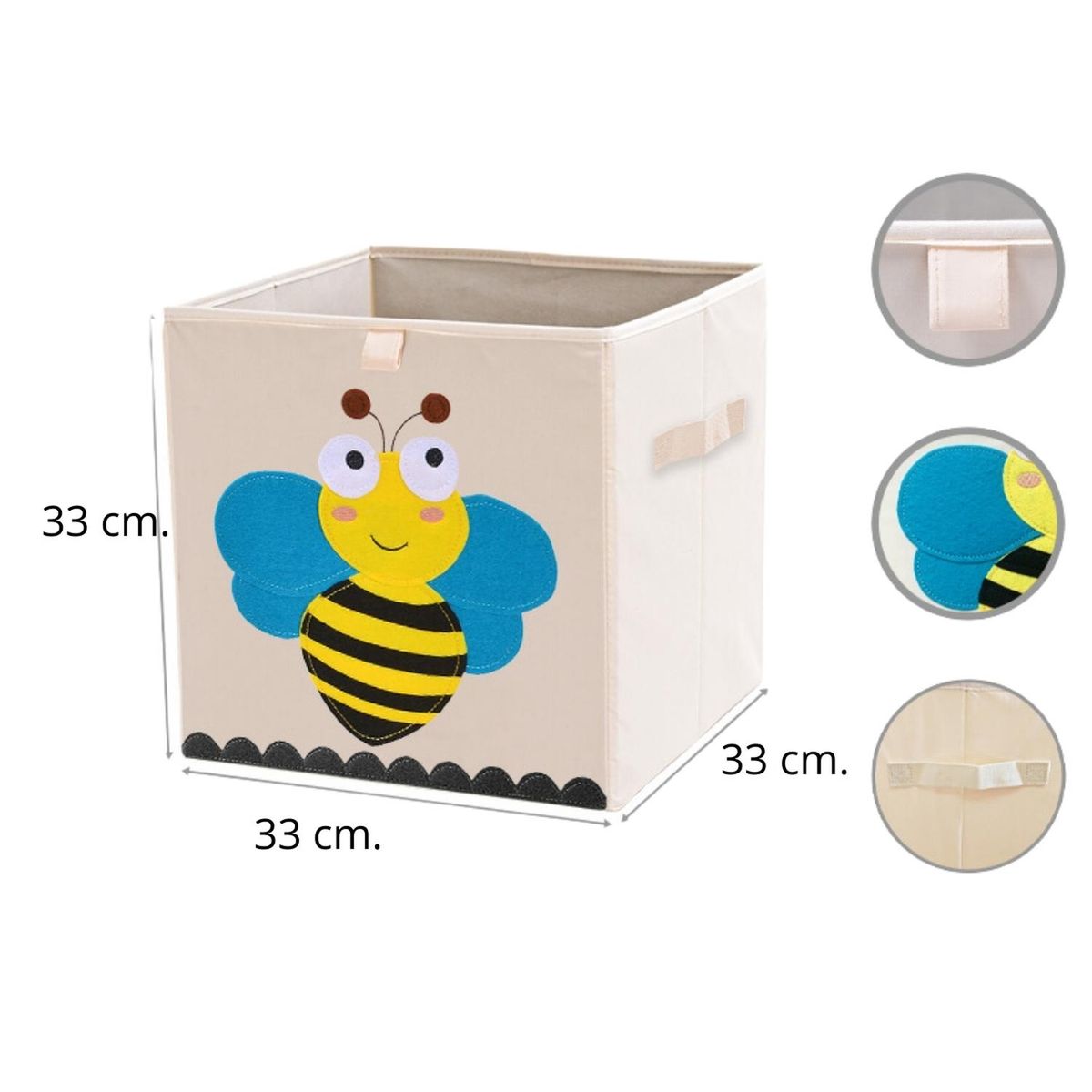 KIVARA - Caja Organizadora Juguetes Ropa Infantil Abeja