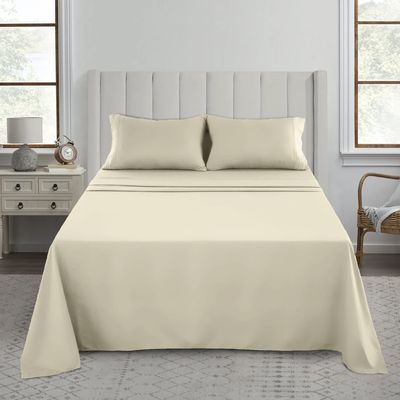 Imagen 2 del producto Sabanas Crema 1,5 plaza 1800 hilos