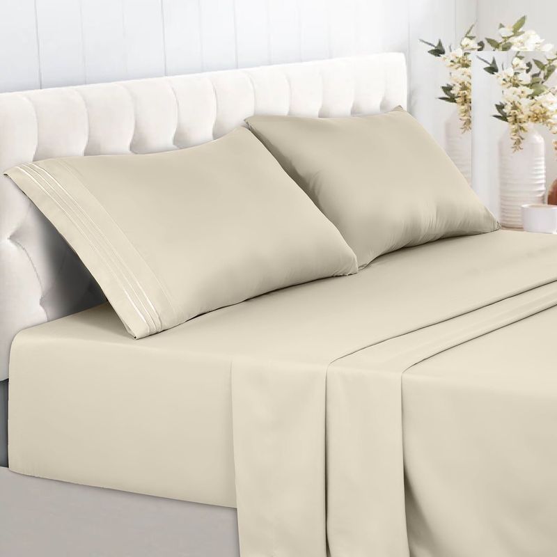 TIENDA EL GARAGE - Sabanas Crema Plaza 1,5 Varios Tonos 1800 Hotel Luxury Ultra Soft