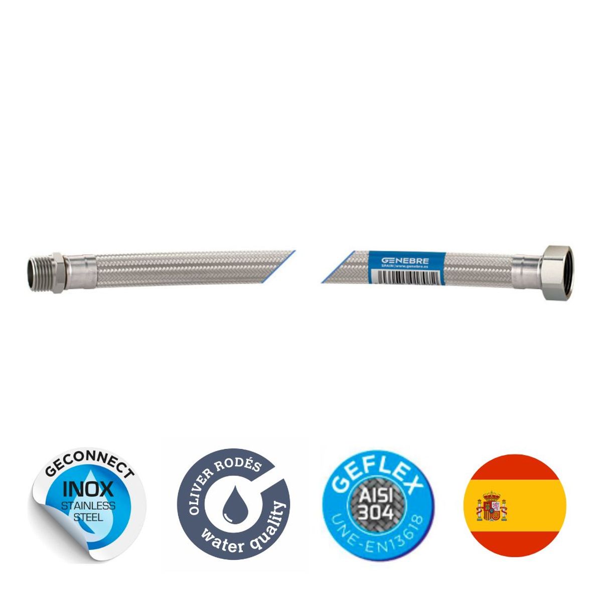 GENERICO - Conexión Flexible Geflex DN13 Media Pulgada 60cm GENEBRE