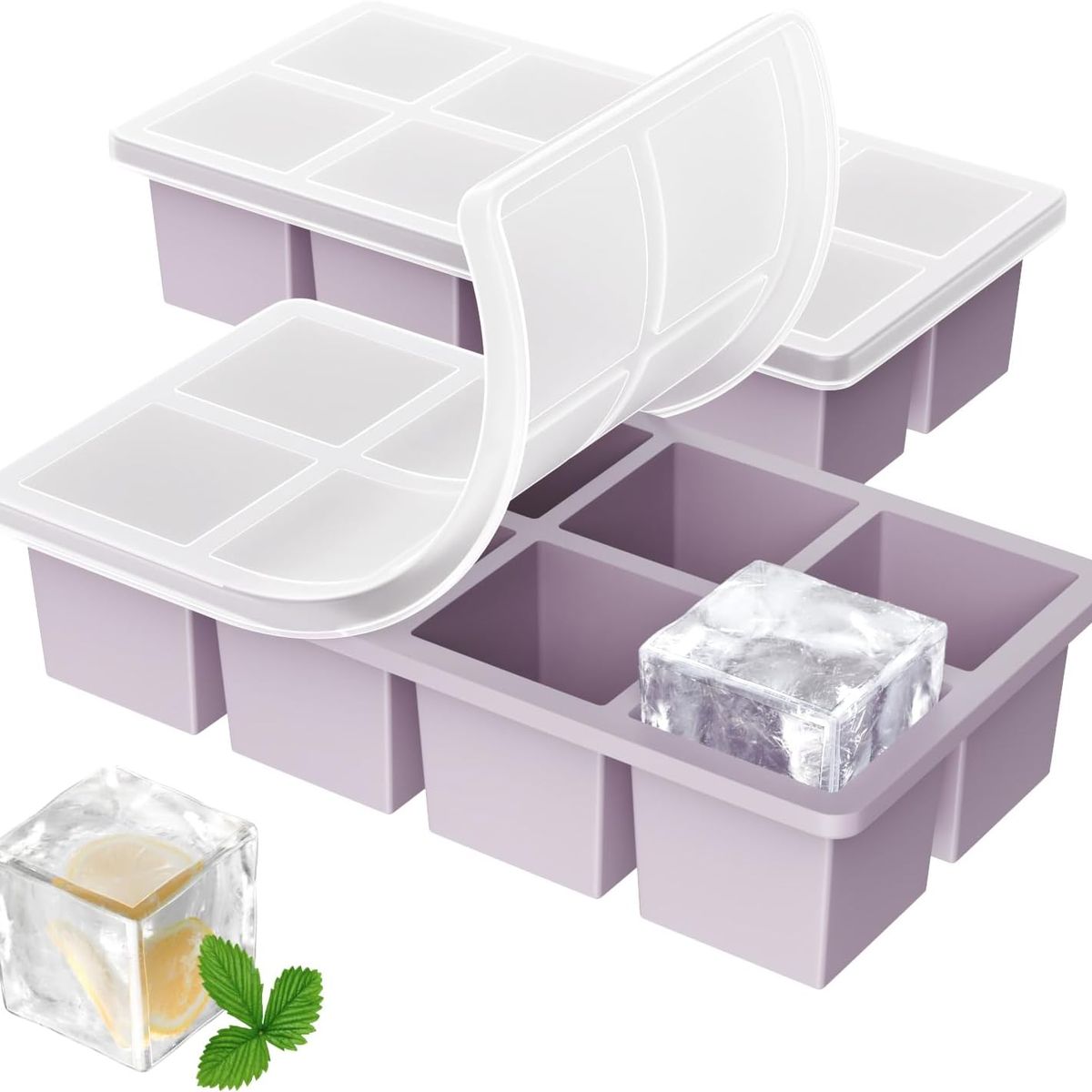 GENERICO - Cubetera Hielera Molde Silicona 8 Cubos Grandes Con Tapa